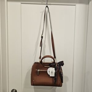 Steve Madden Brown Handbag with Scarf Accent